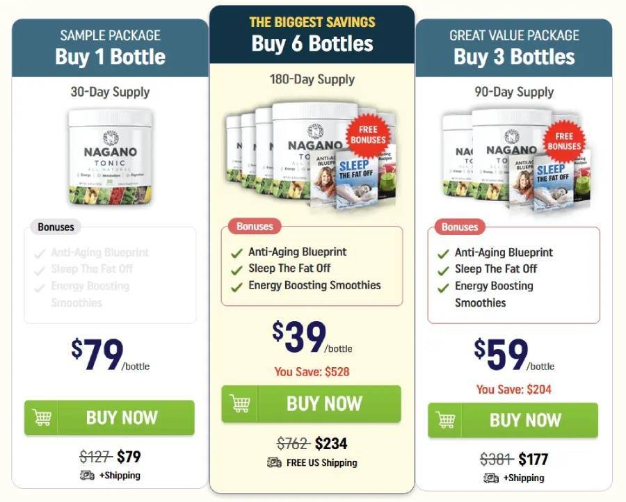 Nagano Tonic discounted price packages for limited-time offer